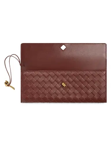 Bottega Veneta Women's Andiamo Intrecciato Leather Top-Handle Clutch | Thumbnail 3