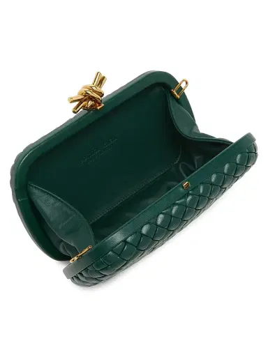 Bottega Veneta Women's Knot Padded Intreccio Leather Minaudière | Thumbnail 3 Bottega Veneta Women's Knot Padded Intreccio Leather Minaudière | Thumbnail 3
