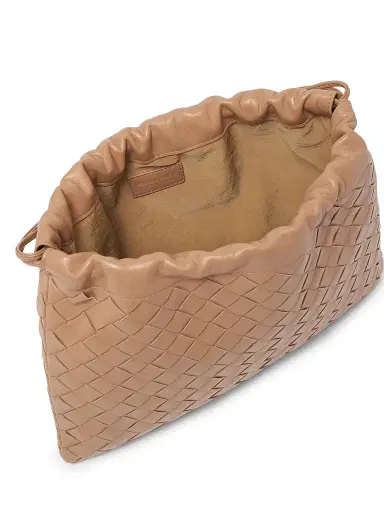Bottega Veneta Women's Intrecciato Leather Pouch - Biscuit Gold | Thumbnail 3
