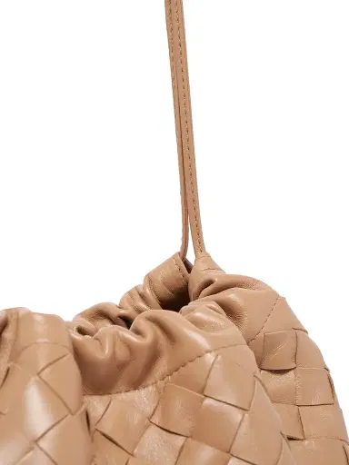Bottega Veneta Women's Intrecciato Leather Pouch - Biscuit Gold | Thumbnail 6
