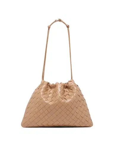 Bottega Veneta Women's Intrecciato Leather Pouch - Biscuit Gold | Thumbnail 8