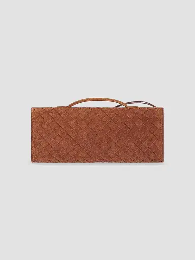 Bottega Veneta Women's Andiamo Intrecciato Suede Top-Handle Clutch - Amber Brass | Thumbnail 4 Bottega Veneta Women's Andiamo Intrecciato Suede Top-Handle Clutch - Amber Brass | Thumbnail 4