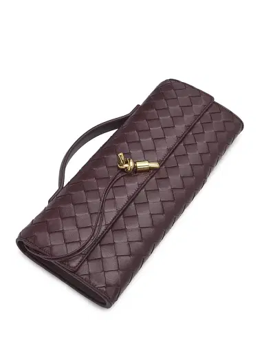 Bottega Veneta Women's Andiamo Intrecciato Leather Top-Handle Clutch - Dark Barolo Brass | Thumbnail 6 Bottega Veneta Women's Andiamo Intrecciato Leather Top-Handle Clutch - Dark Barolo Brass | Thumbnail 6