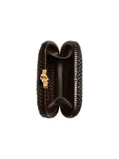 Bottega Veneta Women's Tosca Knot Intrecciato Leather Minaudière - Fondant Brass | Thumbnail 2