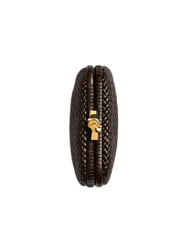 Bottega Veneta Women's Tosca Knot Intrecciato Leather Minaudière - Fondant Brass | Thumbnail 3