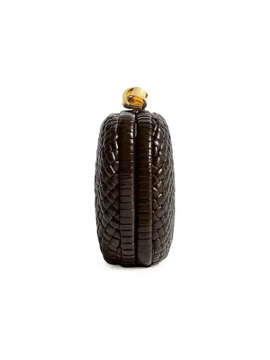 Bottega Veneta Women's Tosca Knot Intrecciato Leather Minaudière - Fondant Brass | Thumbnail 4