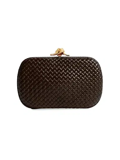 Bottega Veneta Women's Tosca Knot Intrecciato Leather Minaudière - Fondant Brass | Thumbnail 1
