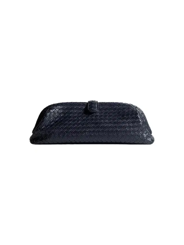 Bottega Veneta Women's Lauren Intrecciato Leather Clutch - Midnight Brass