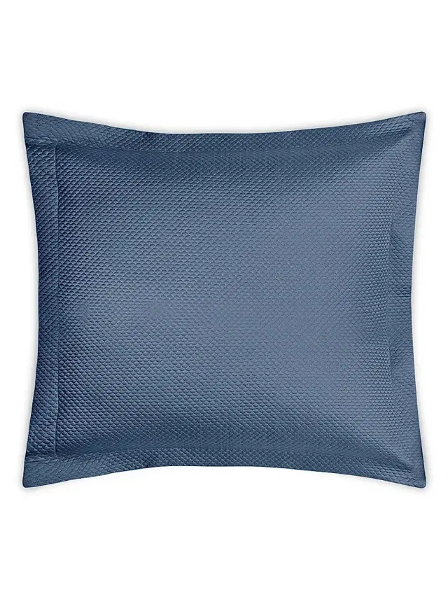 Matouk Alba Quilt & Sham Collection - Steel Blue King