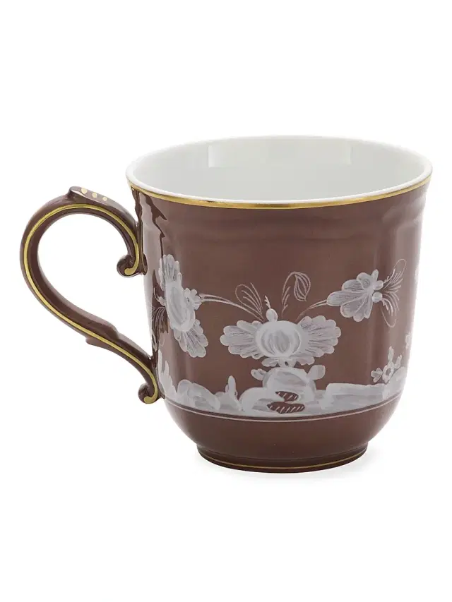 Ginori 1735 Oriente Italiano Gold-Rimmed Mug - Castagna
