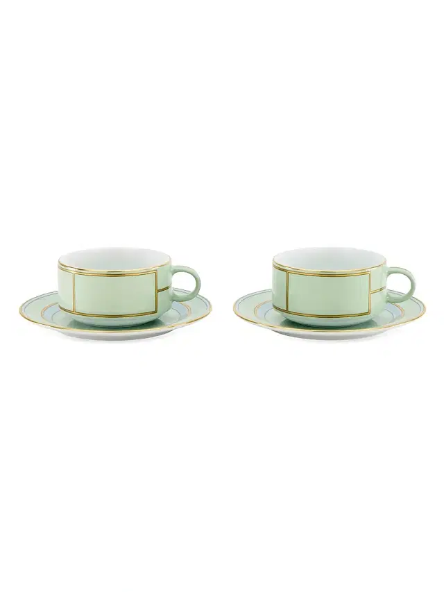 Ginori 1735 Diva Colonna Tea Set For Two 4-Piece Set - Diva Verde