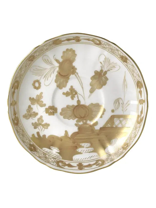 Ginori 1735 Oriente Italiano Gold-Rimmed Tea Saucer - Aurum