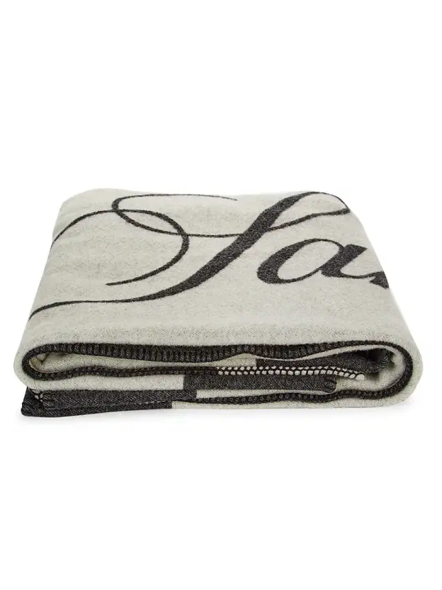 COLLECTION Logo Wool Blanket - Gunmetal Combo