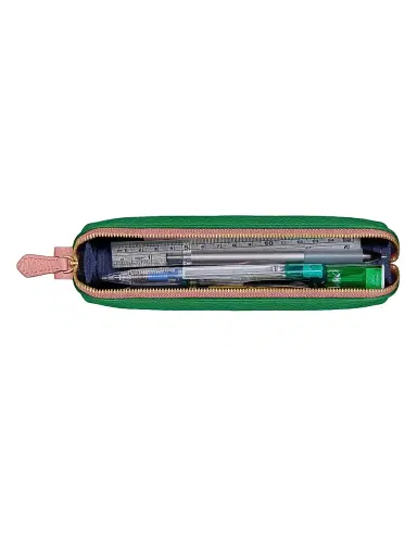 MAISON de SABRÉ Leather Pencil Case - Emerald Lily | Thumbnail 3