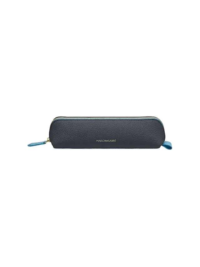 Maison de Sabre Leather Pencil Case - Graphite Sky