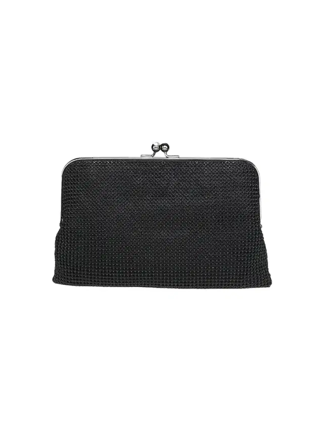 Whiting & Davis Women's Dimple Mesh Clutch - Black
