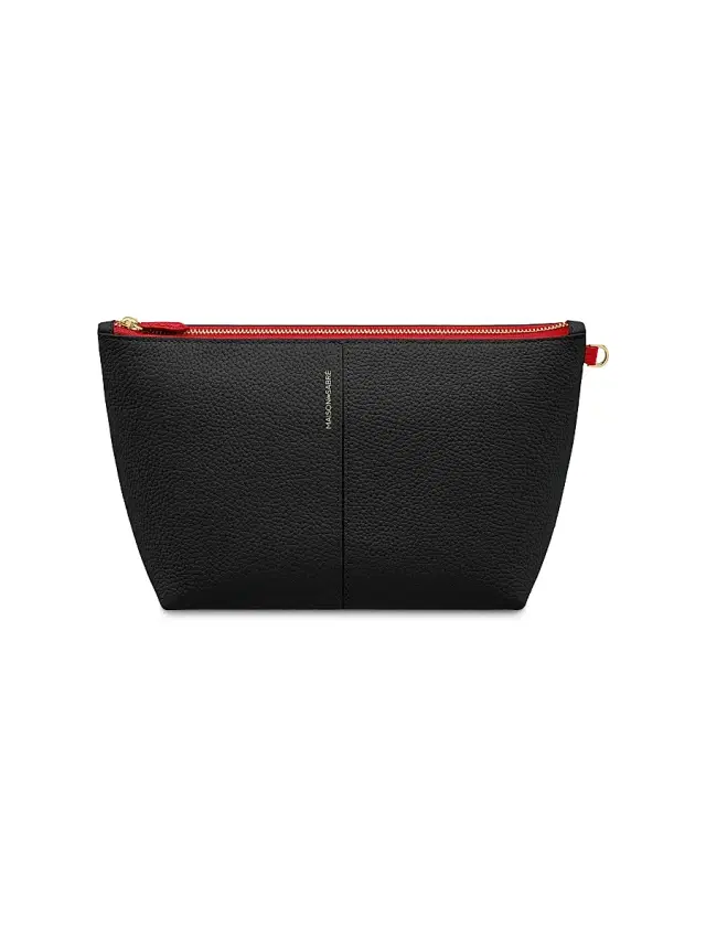 Maison de Sabre Women's Medium Leather Flaire Pouch - Rouge Noir