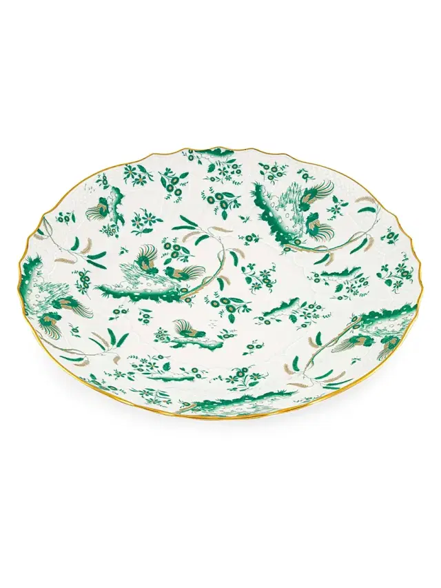 Ginori 1735 Oro di Doccia Round Flat Plate - Giada