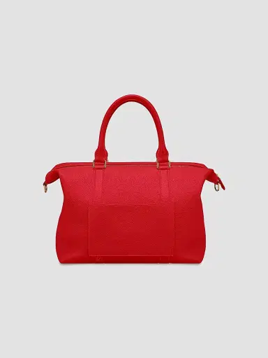 Maison de Sabre Men's Large Leather Weekender Bag - Pomegranate Red | Thumbnail 5 Maison de Sabre Men's Large Leather Weekender Bag - Pomegranate Red | Thumbnail 5