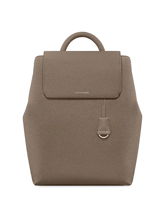 Maison de Sabre Women's Medium Leather Soft Backpack - Cashmere Clay