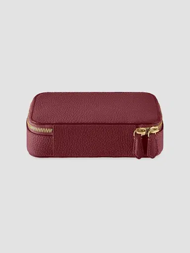 MAISON de SABRÉ Women's Leather Jewelry Case - Plum Red | Thumbnail 3