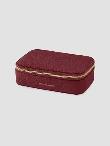 MAISON de SABRÉ Women's Leather Jewelry Case - Plum Red | Thumbnail 4