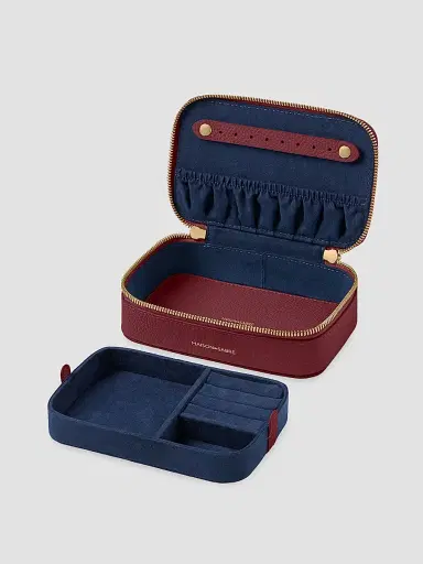 MAISON de SABRÉ Women's Leather Jewelry Case - Plum Red | Thumbnail 6