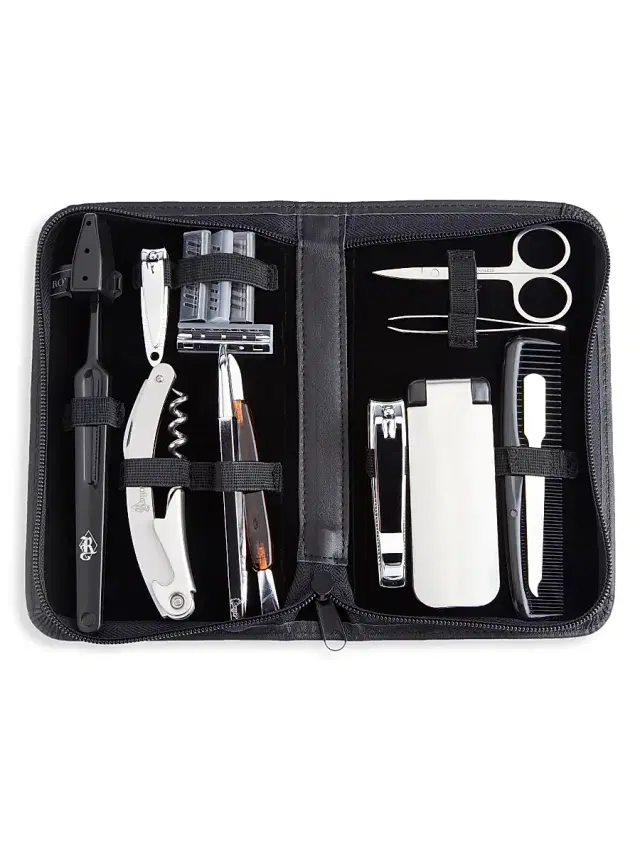 Royce New York Men's Travel Grooming Necessities Kit - Black