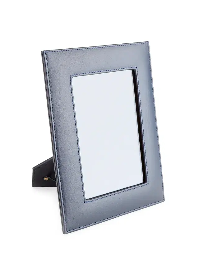 Royce New York Leather Picture Frame - Navy Blue