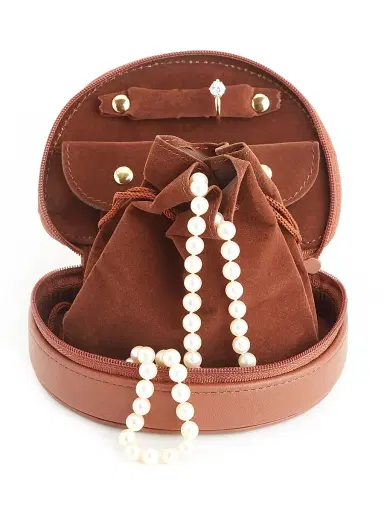 Royce New York Royce New York Compact Jewelry Case - Tan | Thumbnail 2