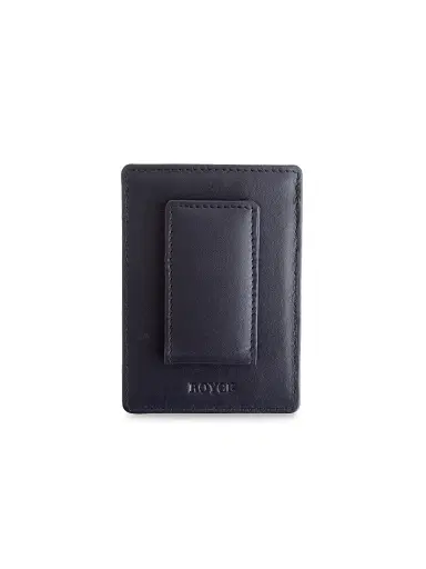 Royce New York Men's Leather Magnetic Money Clip Wallet - Navy Blue | Thumbnail 1