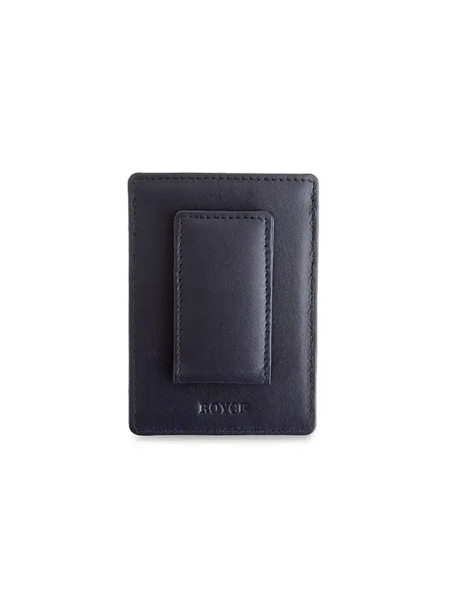 Royce New York Men's Leather Magnetic Money Clip Wallet - Navy Blue