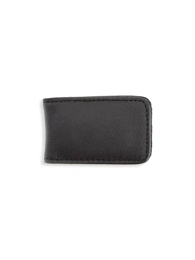 Royce New York Men's  Leather Magnetic Money Clip - Black