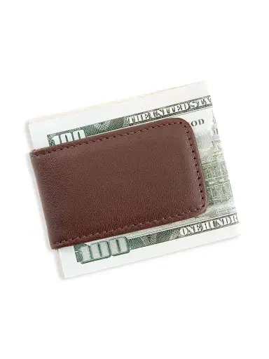 Royce New York Men's Leather Magnetic Money Clip - Brown | Thumbnail 2 Royce New York Men's Leather Magnetic Money Clip - Brown | Thumbnail 2