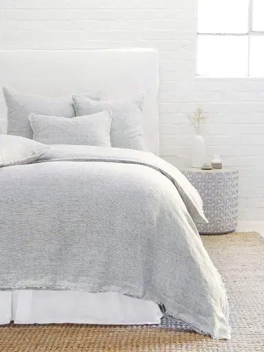Pom Pom at Home Logan Linen Duvet Cover & Sham Collection - Charcoal Standard | Thumbnail 1 Pom Pom at Home Logan Linen Duvet Cover & Sham Collection - Charcoal Standard | Thumbnail 1