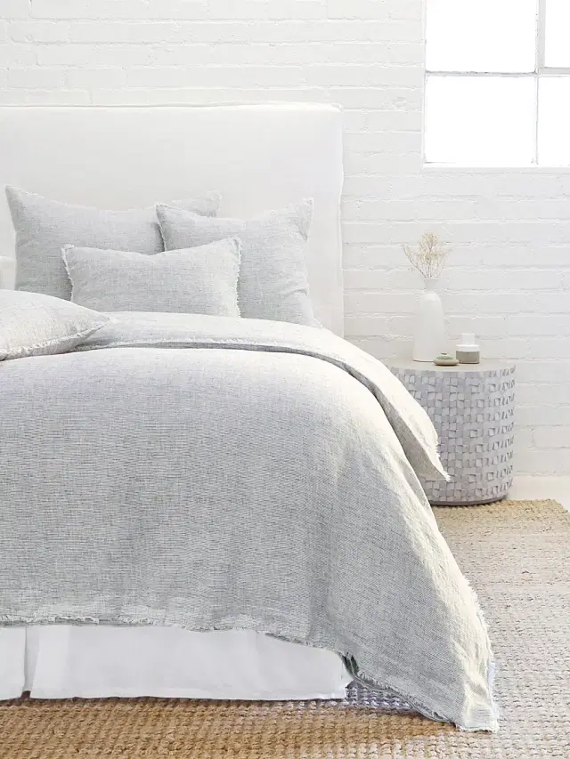 Pom Pom at Home Logan Linen Duvet Cover & Sham Collection - Charcoal Standard