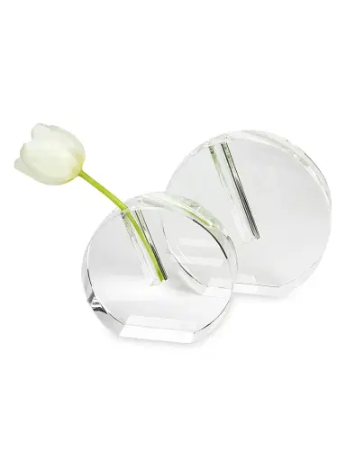 Tizo Pink Crystal Flat Round Vase | Thumbnail 1