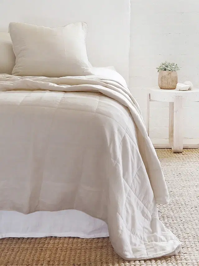 Pom Pom at Home Antwerp Cotton Coverlet - Natural Queen