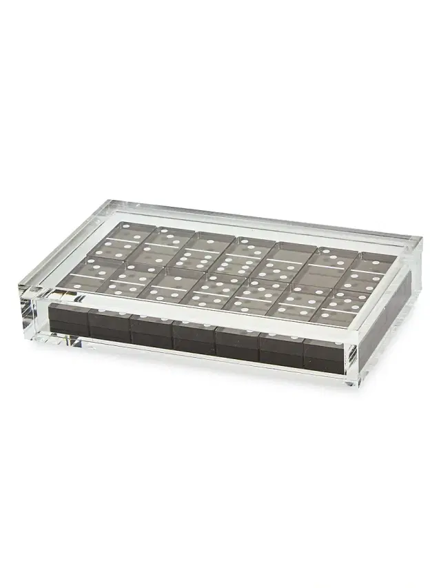 Tizo Acrylic Domino Set - Silver