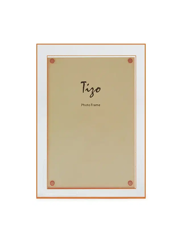 Tizo Lucite Double-Border Frame - Orange 5 x 7