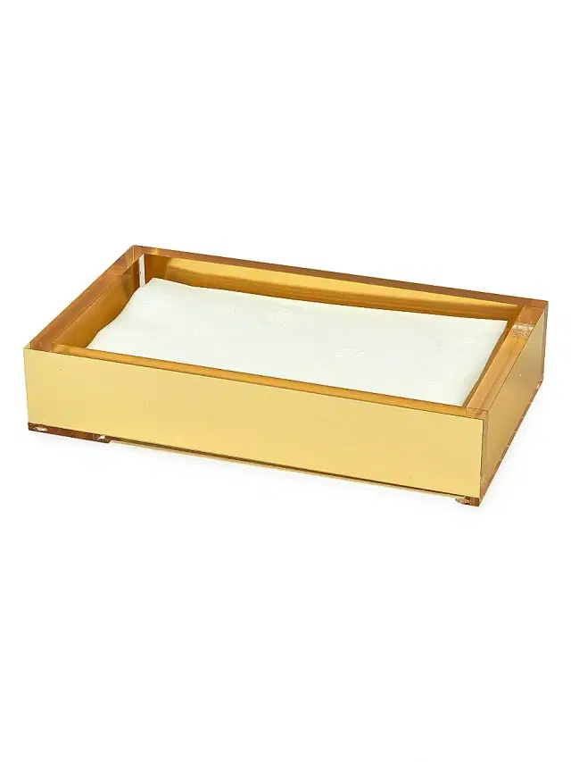 Tizo Lucite Guesttowel Tray - Gold