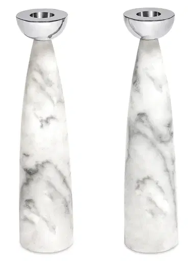Anna New York Coluna 2-Piece Carrara Marble & Steel Candlestick Set | Thumbnail 1 Anna New York Coluna 2-Piece Carrara Marble & Steel Candlestick Set | Thumbnail 1