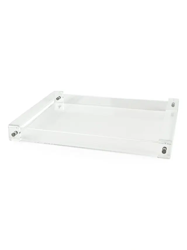 Tizo Lucite Inset-Handle Tray - Clear