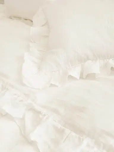 Pom Pom at Home Charlie Linen Duvet Cover - Cream Euro | Thumbnail 2 Pom Pom at Home Charlie Linen Duvet Cover - Cream Euro | Thumbnail 2