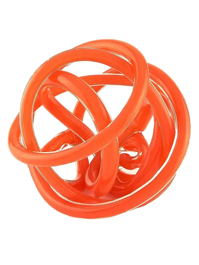 Tizo Decorative Yellow Glass Knot - Orange