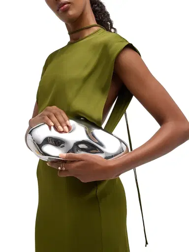 Cult Gaia Women's Caldera Metallic Clutch Bag | Thumbnail 2 Cult Gaia Women's Caldera Metallic Clutch Bag | Thumbnail 2