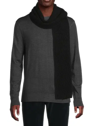 Vince Men's Cashmere Shaker-Stitch Scarf | Thumbnail 3 Vince Men's Cashmere Shaker-Stitch Scarf | Thumbnail 3