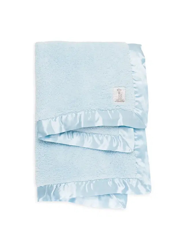 Little Giraffe Chenille Blanket - Blue