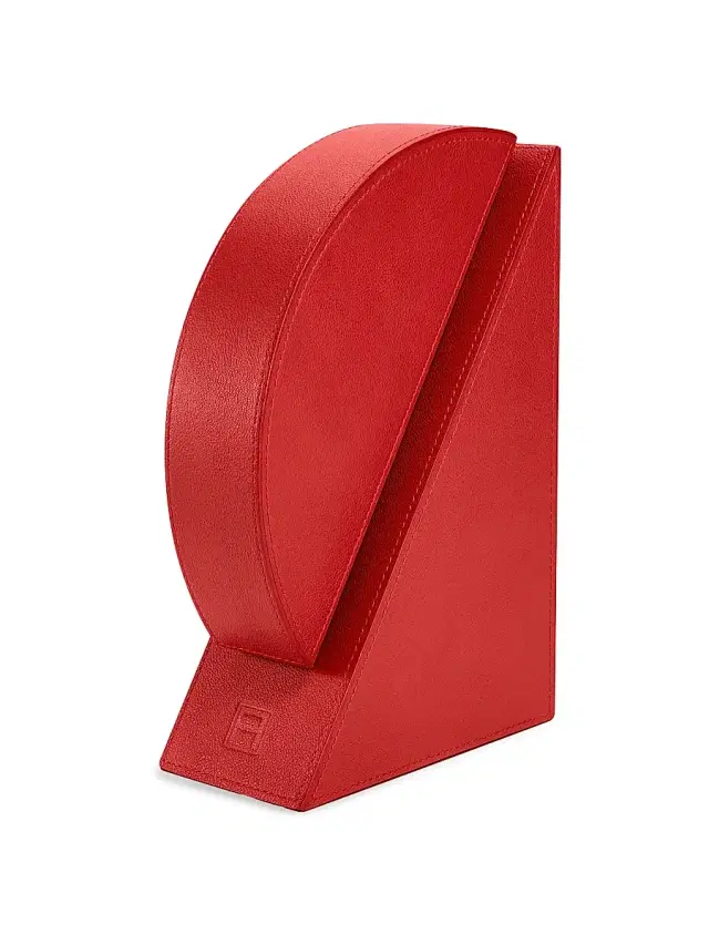 Assouline Library Cubist Leather Bookends - Red