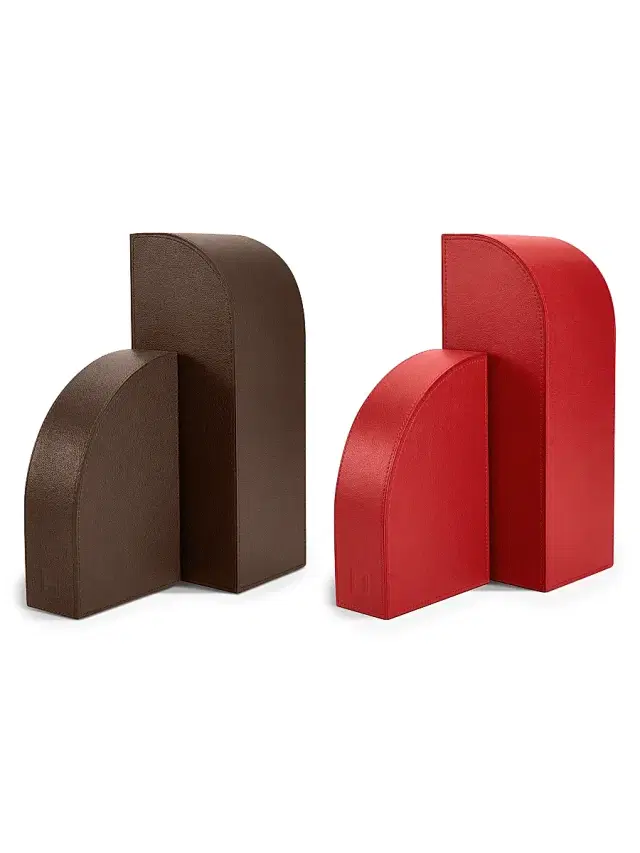 Assouline Library Cubist Bookend - Dark Brown